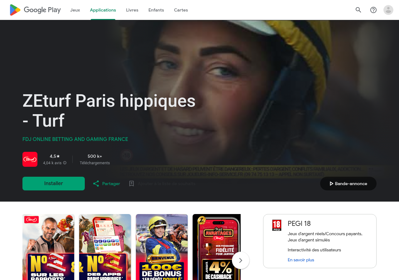 Fiche ZEturf Paris hippiques et avis publics sur Google Play